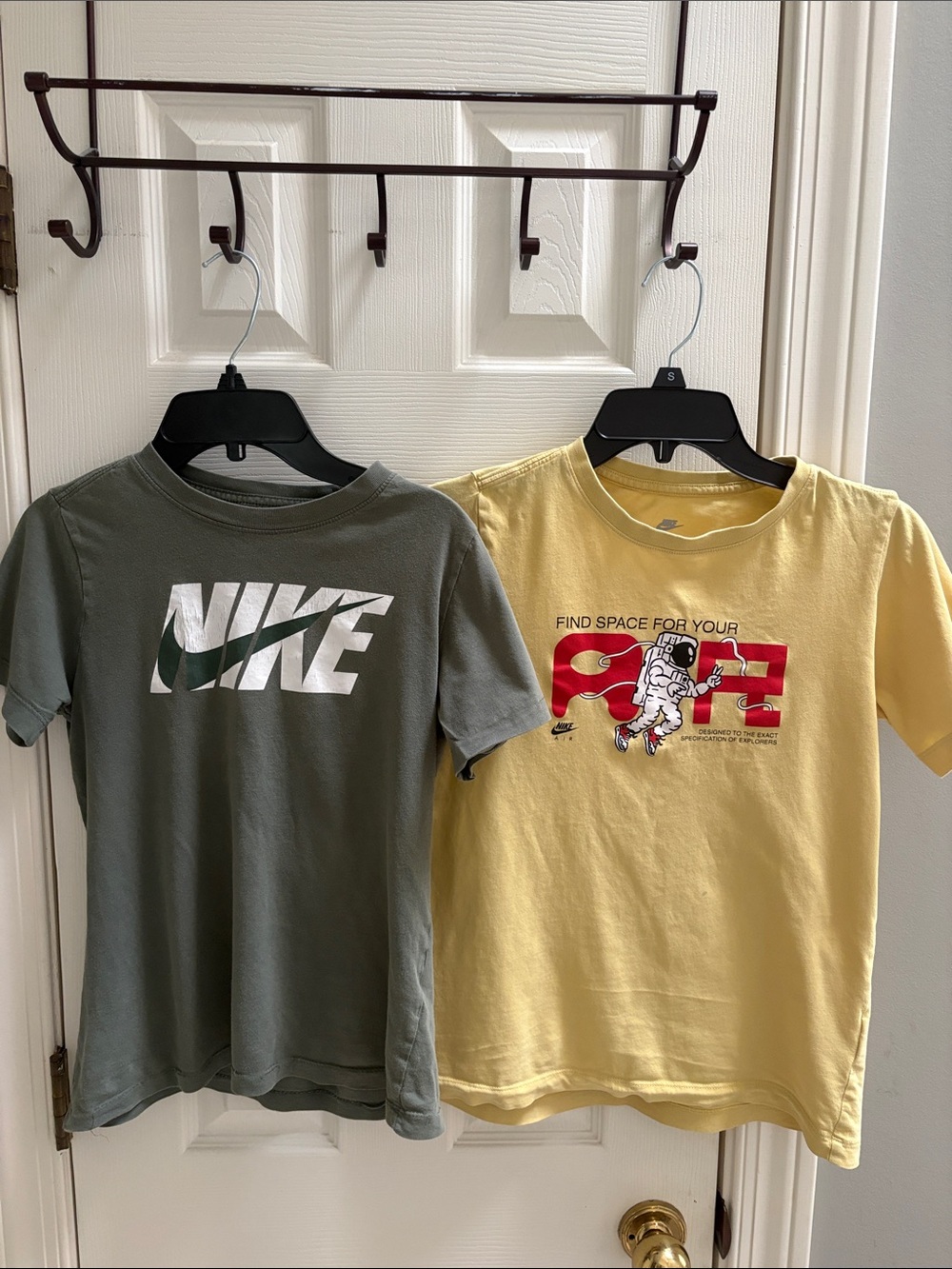 Bundle Nike Air Kids Olive Green Logo Tee & Yellow Space Graphic Tee